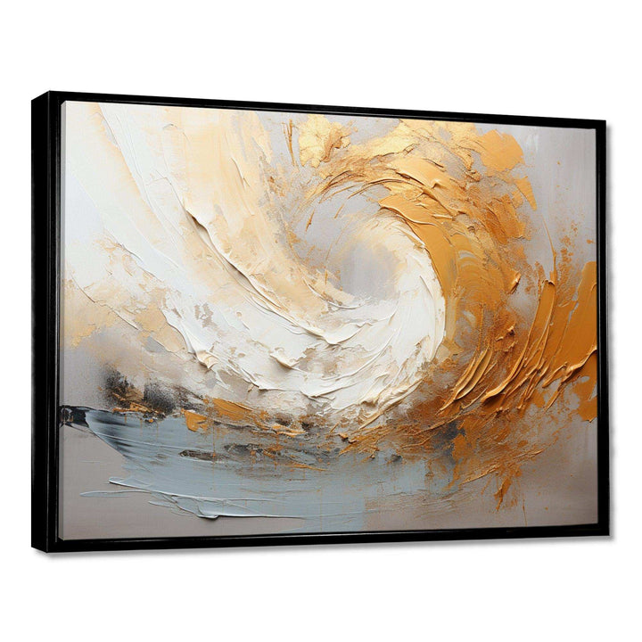 Gold And Beige Soft Wave Paint III - Abstract Canvas Wall Art