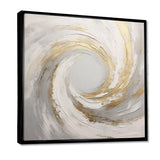 Gold And White Soft Wave Vortex V - Abstract Canvas Wall Art