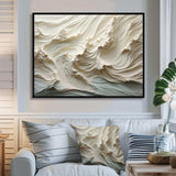 White And Blue Wave Papercut Style II - Coastal Canvas Wall Art