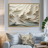 White And Blue Wave Papercut Style II - Coastal Canvas Wall Art