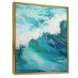 Ocean Teal Wave Expression I - Coastal Canvas Wall Art