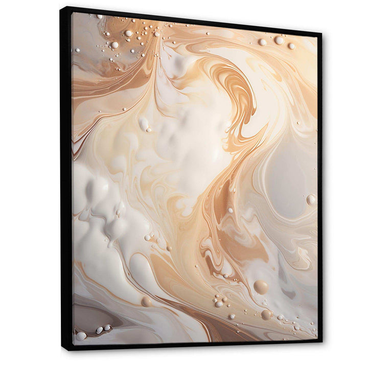 Abstract Milky White Flow I - Abstract Canvas Wall Art