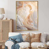 Abstract Milky White Flow I - Abstract Canvas Wall Art