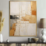 Beige And Gold Minimal Expression I - Abstract Canvas Wall Art