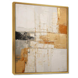 Beige And Gold Minimal Expression I - Abstract Canvas Wall Art