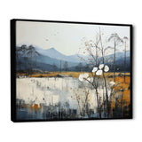 Minimalism Beige And Blue Countryside IV - Landscapes Canvas Wall Art