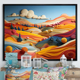 Whimsical Fields Of Color Landscape - Landscapes Canvas Wall Art