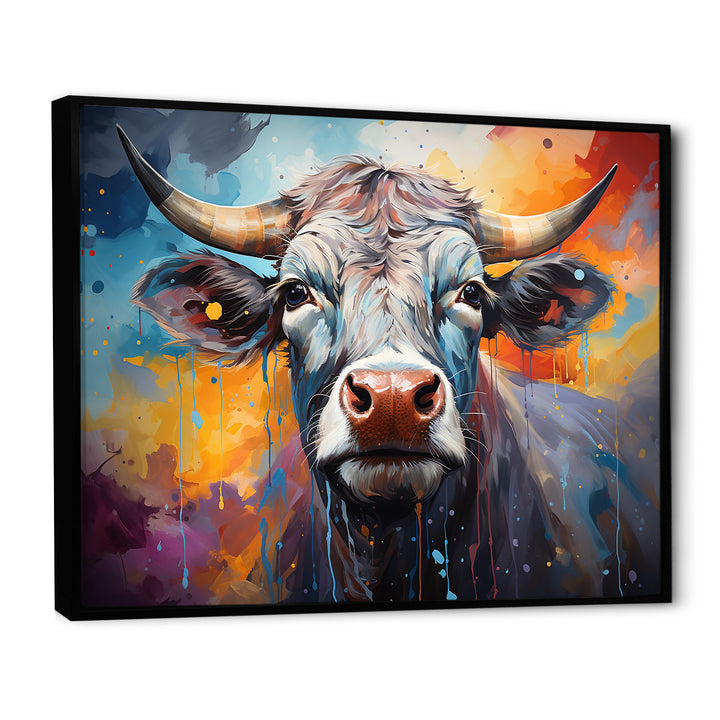 Celestial Colorful Cattle - Cow Bedroom Wall Art