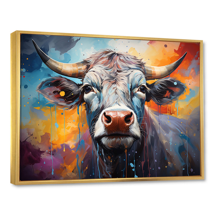 Celestial Colorful Cattle - Cow Bedroom Wall Art