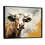 Cow Portrait In Sepia Tones - Cow Canvas Wall Art