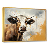 Cow Portrait In Sepia Tones - Cow Canvas Wall Art