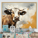 Cow Portrait In Sepia Tones - Cow Canvas Wall Art