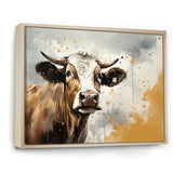 Cow Portrait In Sepia Tones - Cow Canvas Wall Art