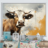 Cow Portrait In Sepia Tones - Cow Canvas Wall Art