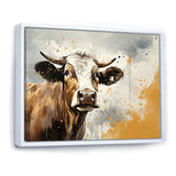 Cow Portrait In Sepia Tones - Cow Canvas Wall Art