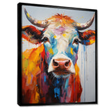 Colorful Cow Expressionist Portrait - Cow Wall Art Prints