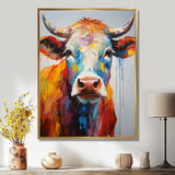 Colorful Cow Expressionist Portrait - Cow Wall Art Prints