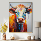 Colorful Cow Expressionist Portrait - Cow Wall Art Prints