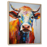 Colorful Cow Expressionist Portrait - Cow Wall Art Prints