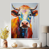 Colorful Cow Expressionist Portrait - Cow Wall Art Prints