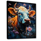 Fantasy Cow In Enchanted Lands - Blue Cow Wall Art