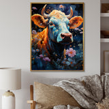 Fantasy Cow In Enchanted Lands - Blue Cow Wall Art