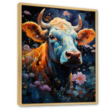 Fantasy Cow In Enchanted Lands - Blue Cow Wall Art