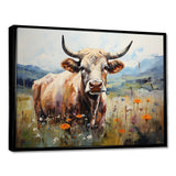 Cow In Pastel Fields - Cow Bedroom Wall Art