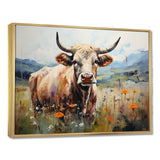 Cow In Pastel Fields - Cow Bedroom Wall Art