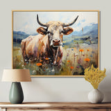 Cow In Pastel Fields - Cow Bedroom Wall Art