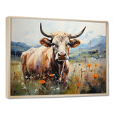 Cow In Pastel Fields - Cow Bedroom Wall Art