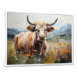 Cow In Pastel Fields - Cow Bedroom Wall Art