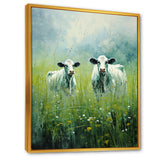 Cow In Verdant Pastures - Green Cow Wall Art