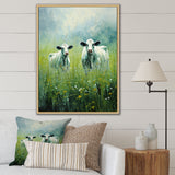 Cow In Verdant Pastures - Green Cow Wall Art