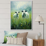 Cow In Verdant Pastures - Green Cow Wall Art