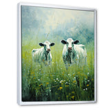 Cow In Verdant Pastures - Green Cow Wall Art
