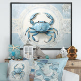 Minimalism Blue Crab Impression - Crab Bedroom Wall Art