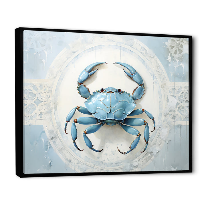 Minimalism Blue Crab Impression - Crab Bedroom Wall Art