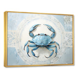 Minimalism Blue Crab Impression - Crab Bedroom Wall Art