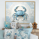 Minimalism Blue Crab Impression - Crab Bedroom Wall Art