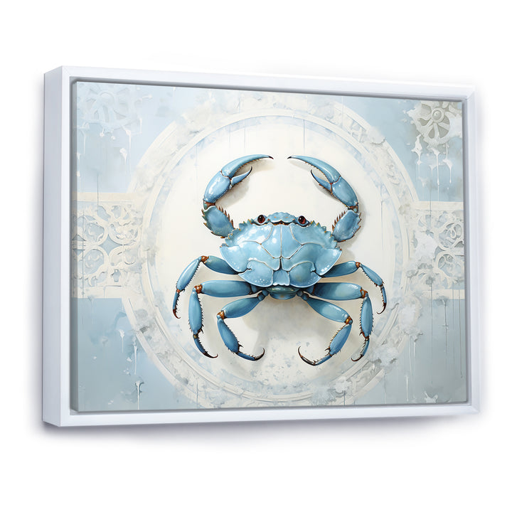 Minimalism Blue Crab Impression - Crab Bedroom Wall Art