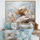 Minimalism Crayfish Impression - Crayfish Canvas Wall Art