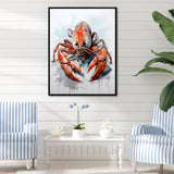 Minimalism Red Crayfish Impression - Crayfish Wall Decor