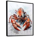 Minimalism Red Crayfish Impression - Crayfish Wall Decor