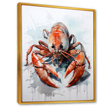 Minimalism Red Crayfish Impression - Crayfish Wall Decor