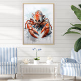 Minimalism Red Crayfish Impression - Crayfish Wall Decor
