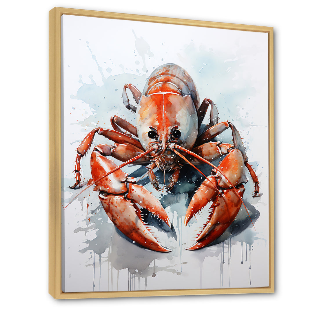 Minimalism Red Crayfish Impression - Crayfish Wall Decor