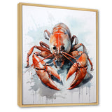 Minimalism Red Crayfish Impression - Crayfish Wall Decor