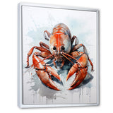 Minimalism Red Crayfish Impression - Crayfish Wall Decor