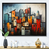 Cubist Urbanism Horizon III - Abstract Canvas Wall Art